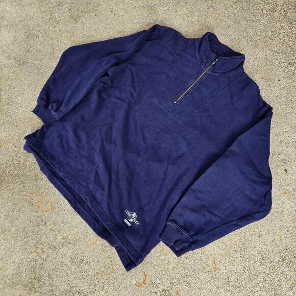 Vtg 90s EDDIE BAUER Eb Tek Globe Logo Outdoors Gorp 1/4 Zip Sweatshirt Lg Fit - Picture 2 of 6